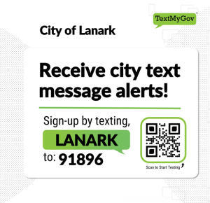 A graphic about how to receive city text message alerts.