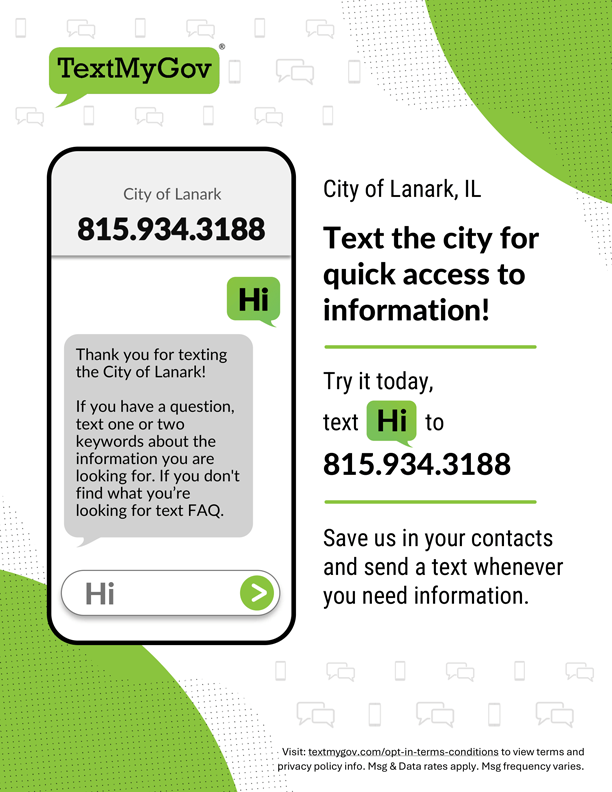 A graphic about how to send the city text message questions.