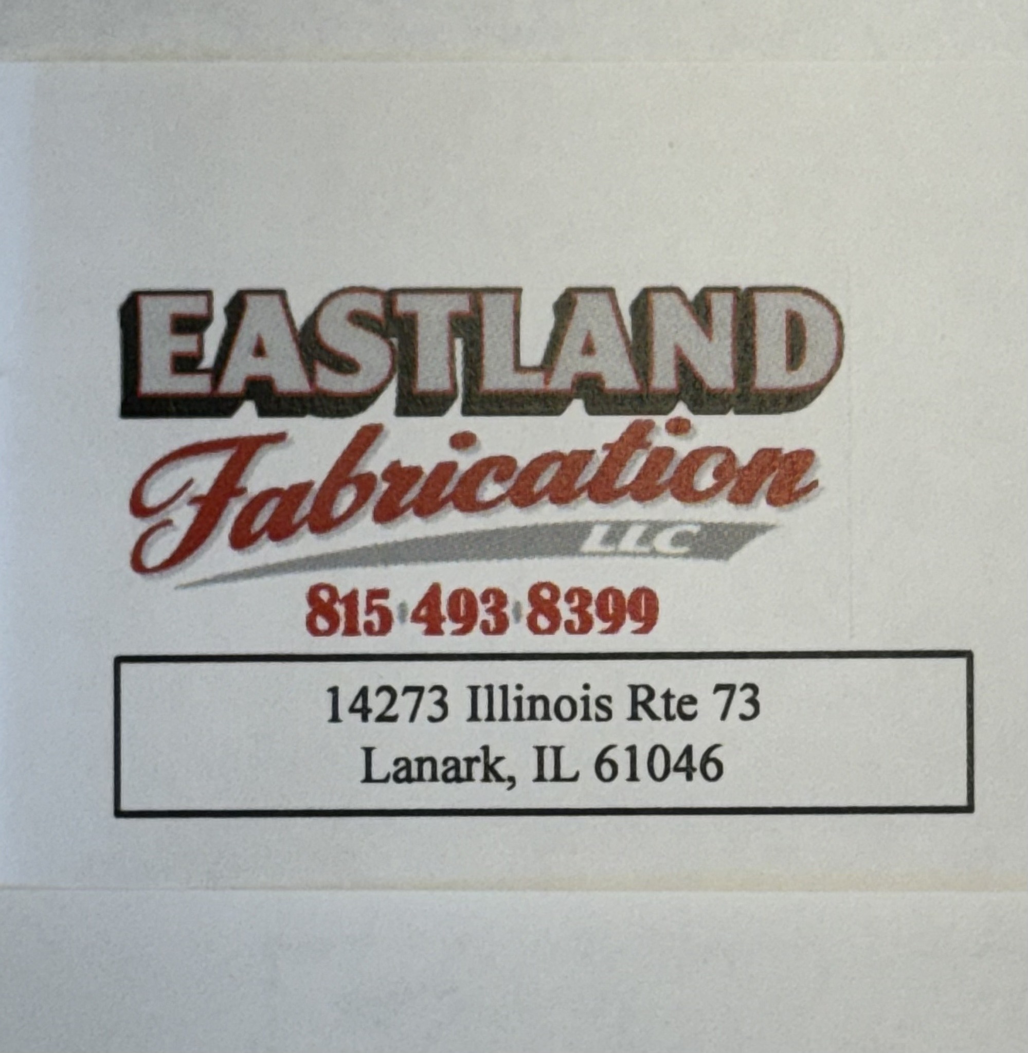 The logo for Eastland Fabrication.