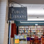 Public library sign.